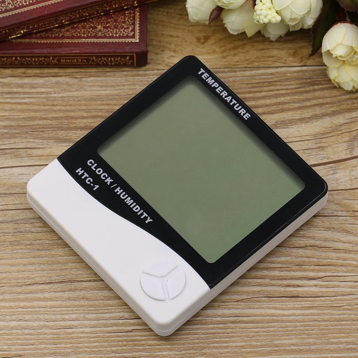 Mini digital lcd temperature humidity meter clock indoor hygrometer