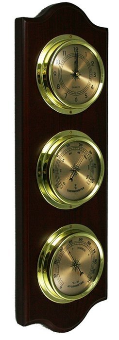 Ambient Weather WS-MDF0831-CTH Gold Dial Cherry Wood Weather Station with Temperature, Humidity and Quartz Clock