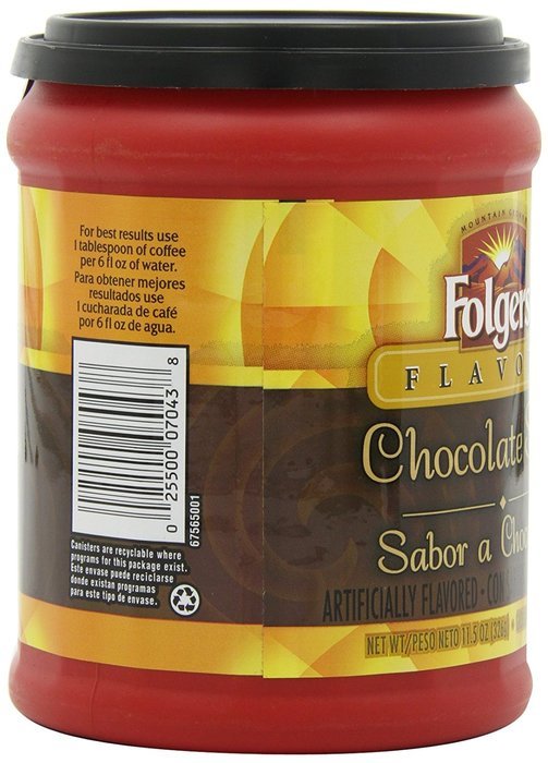 Folgers Flavors Chocolate Silk Ground Coffee, 11.5-Ounces (Pack of 6) N6