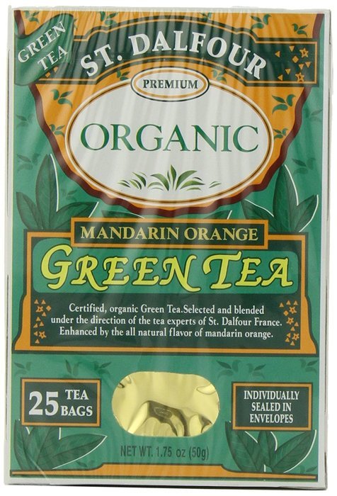 ST. DALFOUR Organic Green Tea, Tea Bags, Original, 1.75-Ounce Bags, 25-Count Boxes (Pack of 6) N5