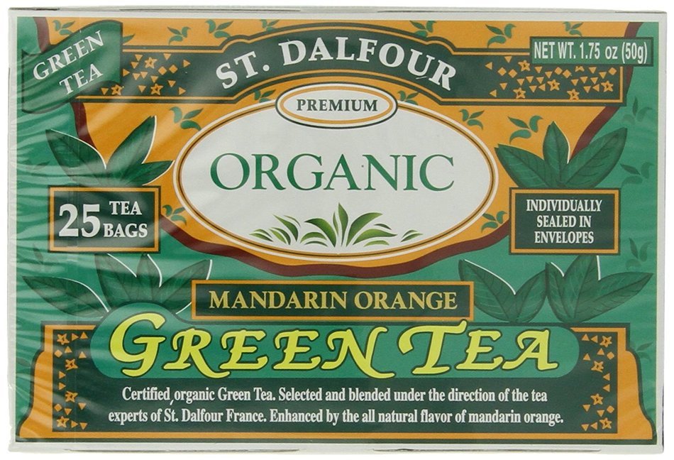 ST. DALFOUR Organic Green Tea, Tea Bags, Original, 1.75-Ounce Bags, 25-Count Boxes (Pack of 6) N6