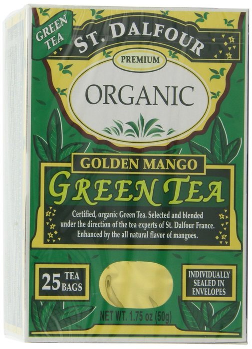 ST. DALFOUR Organic Green Tea, Tea Bags, Original, 1.75-Ounce Bags, 25-Count Boxes (Pack of 6) N8