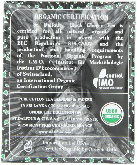 ST. DALFOUR Organic Green Tea, Tea Bags, Original, 1.75-Ounce Bags, 25-Count Boxes (Pack of 6) N13