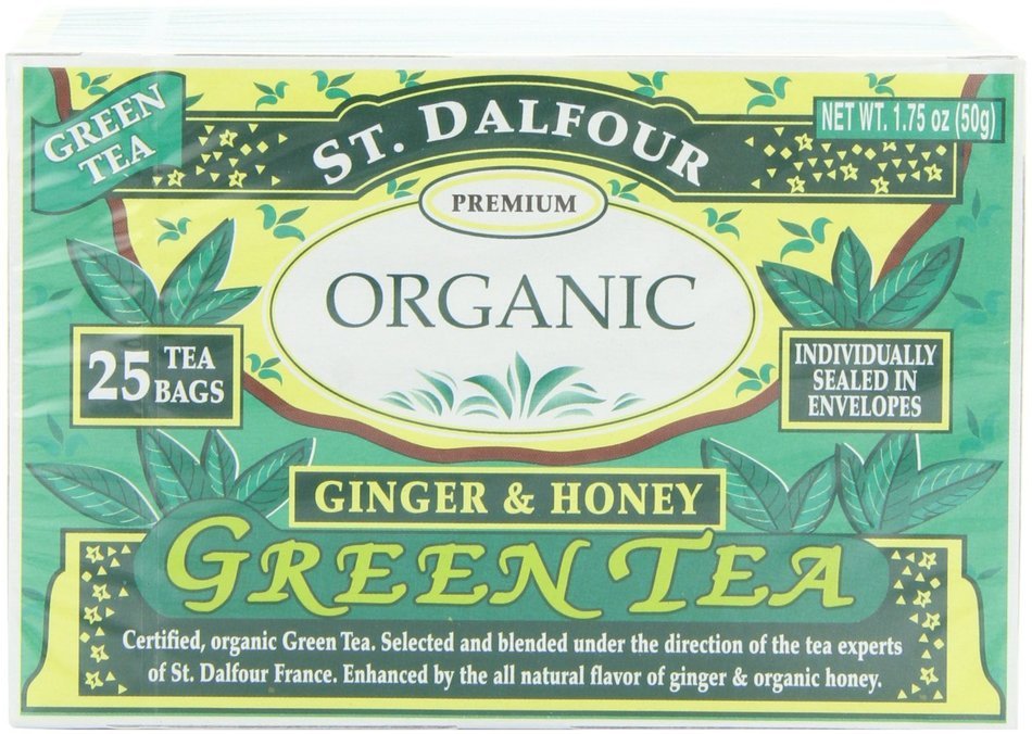 ST. DALFOUR Organic Green Tea, Tea Bags, Original, 1.75-Ounce Bags, 25-Count Boxes (Pack of 6) N17