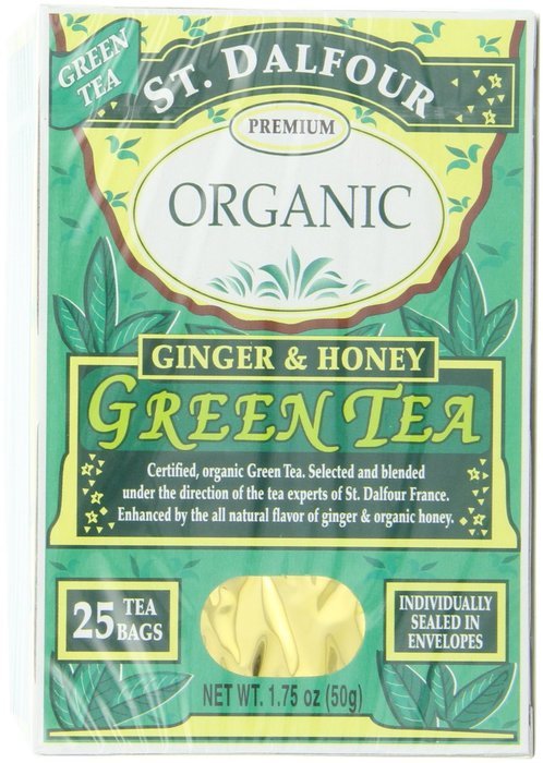 ST. DALFOUR Organic Green Tea, Tea Bags, Original, 1.75-Ounce Bags, 25-Count Boxes (Pack of 6) N18