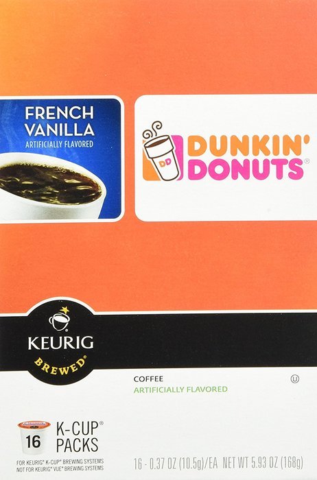 Dunkin Donuts French Vanilla Flavored Coffee K-Cups For Keurig K Cup Brewers (32 Count) N4