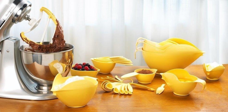 POURfect Mixing Bowls 1005 3pc Prep Set, 1-2-4 Cup, Empire Red N4