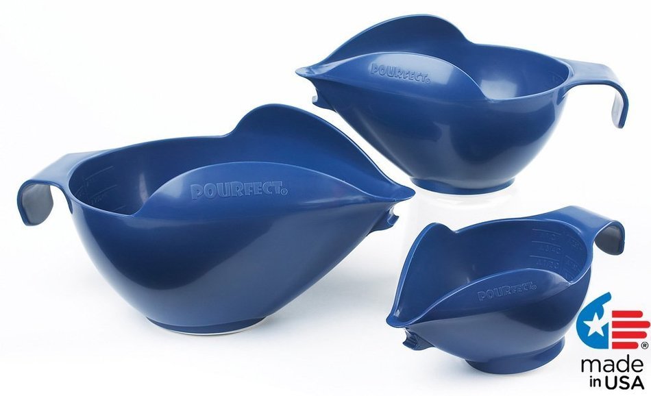 POURfect Mixing Bowls 1005 3pc Prep Set, 1-2-4 Cup, Empire Red N5