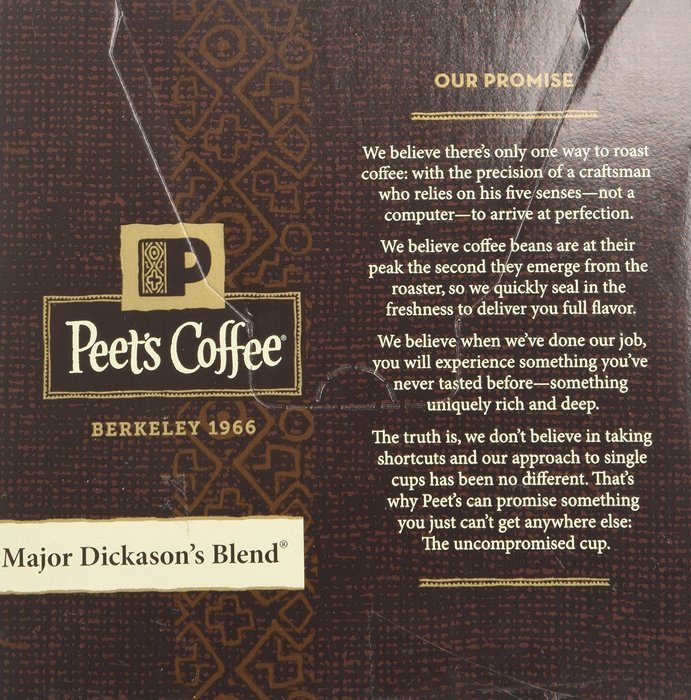 Peet's Major Dickason's Blend for Keurig K-Cup Brewers, Deep Roast 60 count. N4