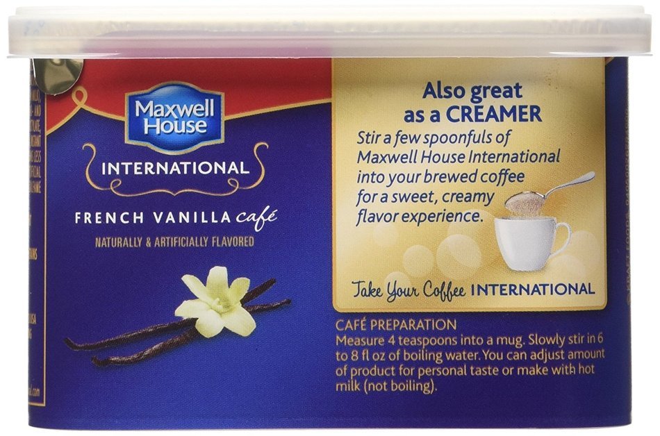 Maxwell House International Coffee Sugar Free French Vanilla Cafe, 4-Ounce Cans (Pack of 4) N3