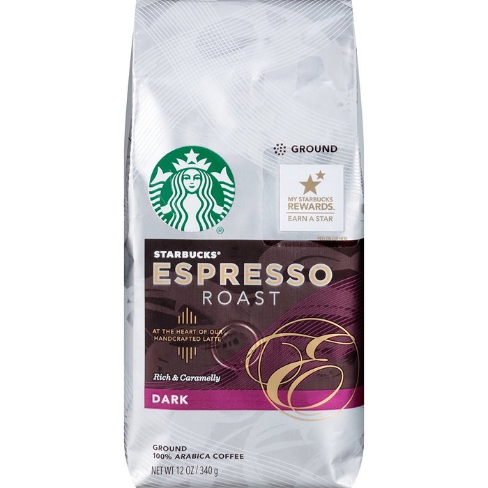 Starbucks Dark Espresso Roast Ground Coffee, 12-Ounce Bags (Pack of 3) N3
