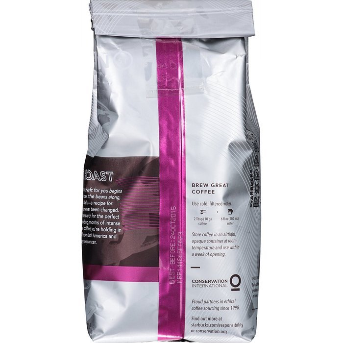 Starbucks Dark Espresso Roast Ground Coffee, 12-Ounce Bags (Pack of 3) N5