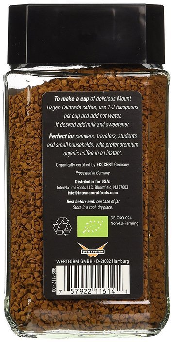 Mount Hagen Freeze Dried Instant Coffee- 3.53 Oz Jars- 2 Pack N2