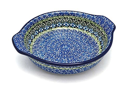 Polish Pottery Baker - Round with Grips - Medium - Tranquility