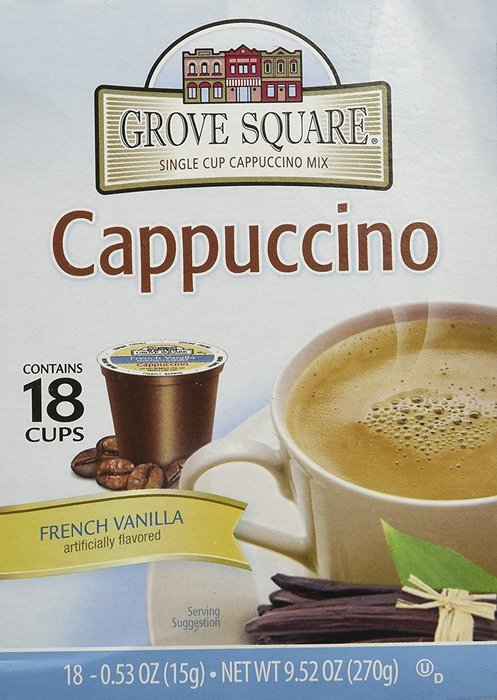 Grove Square Cappuccino, Single Serve Cup for Keurig K-Cup Brewers( French Vanilla ) - 18 K-Cup pack N2