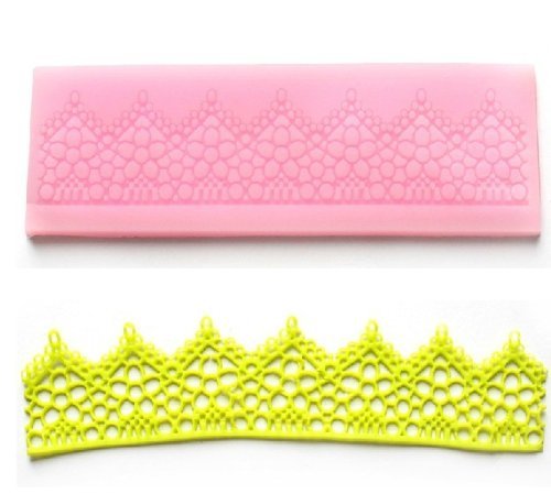 Wholeport Flower Trim Silicone Embossing Mold Fondant Lace Mould Fondant Cake Decoration Mould Polymer Clay Mould...