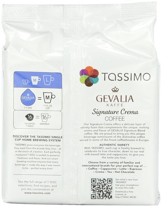 Gevalia Signature Crema, 16-Count T-Discs for Tassimo Brewers (Pack of 3) N2