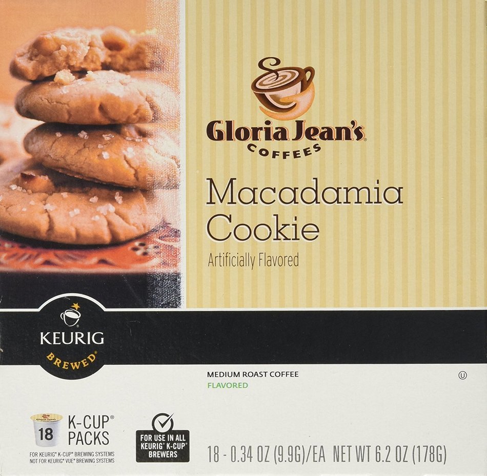 Gloria Jean's Macadamia Cookie Flavored Coffee - 18 K-cups for Keurig Brewer