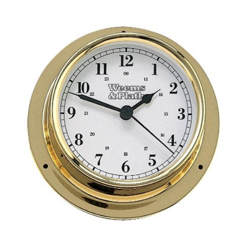 Weems & Plath Trident Quartz Brass Clock