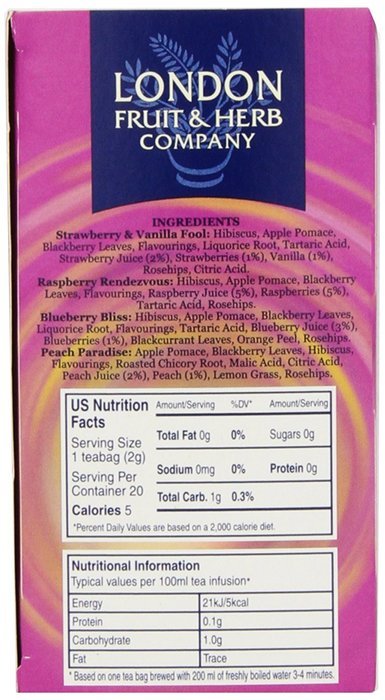 London Fruit & Herb Company Tea, Fruit Fantasy Variety Pack, 20 Count N2