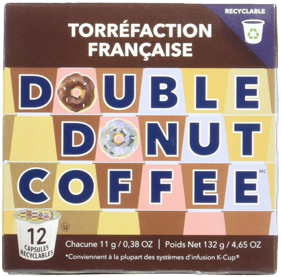 Double Donut Coffee Single Serve Cups for Keurig K Cup Brewer Variety Pack, 60 Count N4