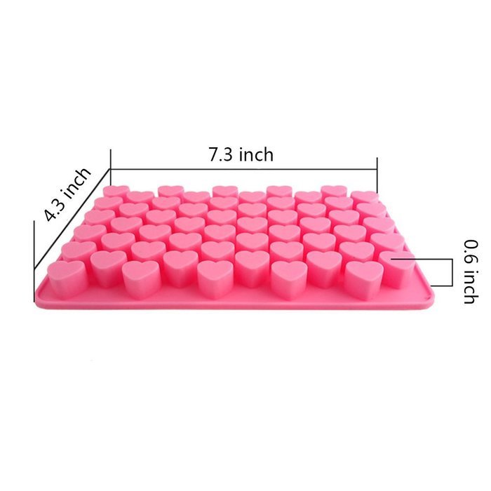 Witkey 55 Cavity Loving Heart Shape Silicone Decorating Craft Mold for Cake Cupcake Fondant Chocolate Jello Candy... N2