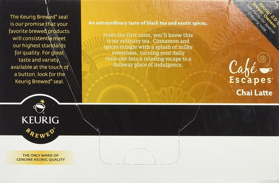 Caf&eacute; Escapes Chai Latte Keurig K-Cups Coffee, 12 Count N2