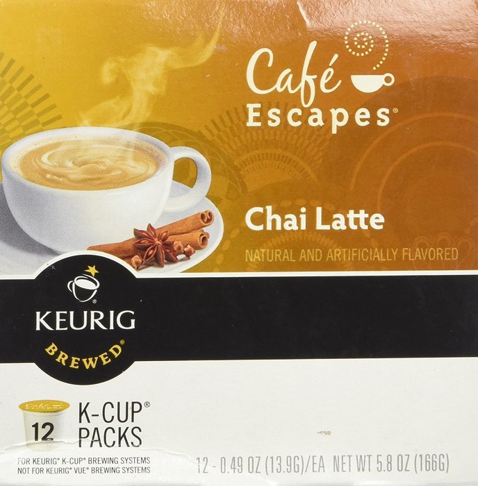 Caf&eacute; Escapes Chai Latte Keurig K-Cups Coffee, 12 Count N3