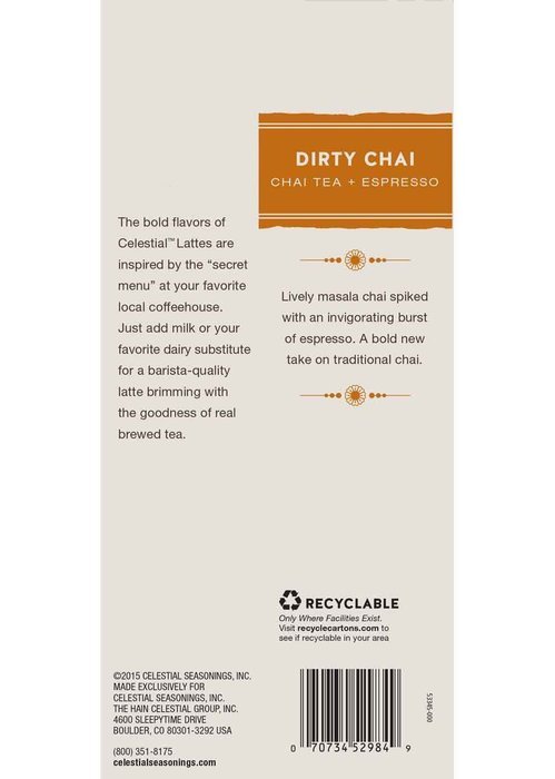 Celestial Seasonings Dirty Chai Tea Latte Concentrate, 32 Fluid Ounce (Pack of 6) N2