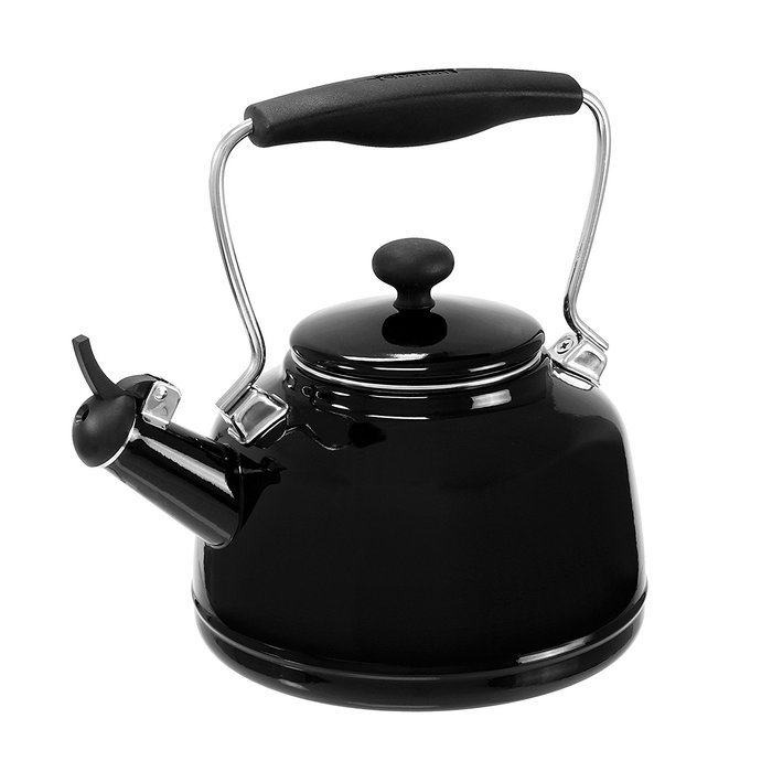 Chantal 37-VINT WT Enamel on Steel Vintage Teakettle, 1.7 quart, White N4