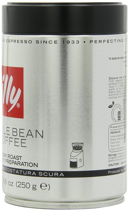 Illy Scuro Whole Bean Coffee Dark Roast- Pack of Six 8.8 oz. Coffee Cans N7