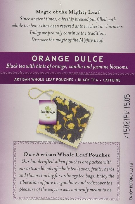 Mighty Leaf Black Tea, Orange Dulce, 15 Pouches (Pack of 3) N2
