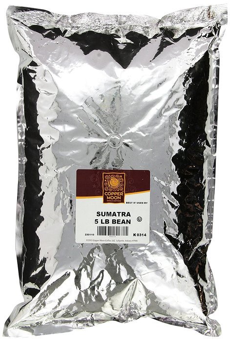Copper Moon Sumatra Dark Coffee, Whole Bean, 5-Pound Bag