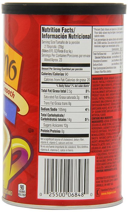 Folgers Cappuccino French Vanilla Beverage Mix, 16 Ounce, 6 Count N8