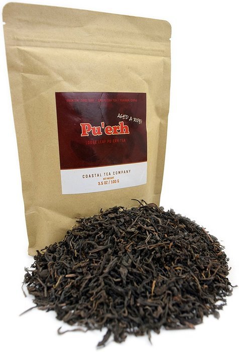 Coastal Pu Erh Tea, Loose Leaf Imperial Grade, Ripe Aged Menghai, 3.5 Ounce N2