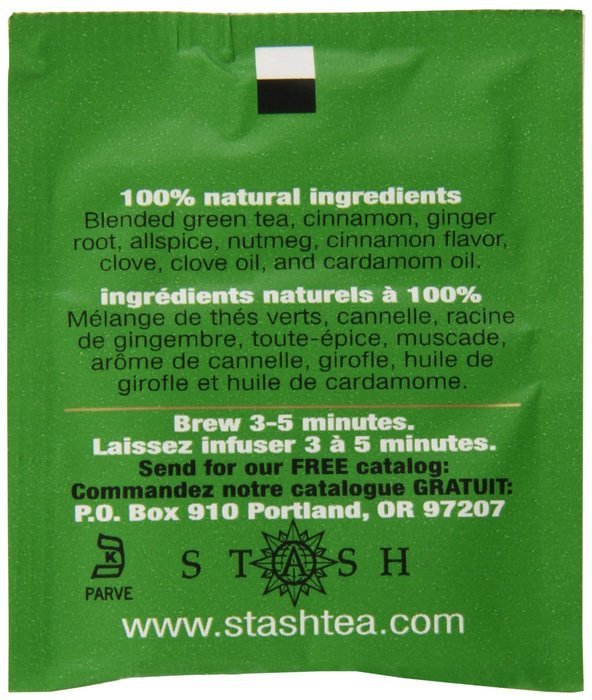 Stash Tea Ginger Peach Green Tea, 10 Count Tea Bags in Foil (Pack of 12) N7