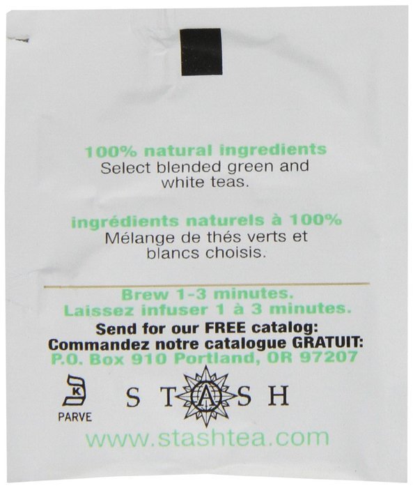 Stash Tea Ginger Peach Green Tea, 10 Count Tea Bags in Foil (Pack of 12) N33