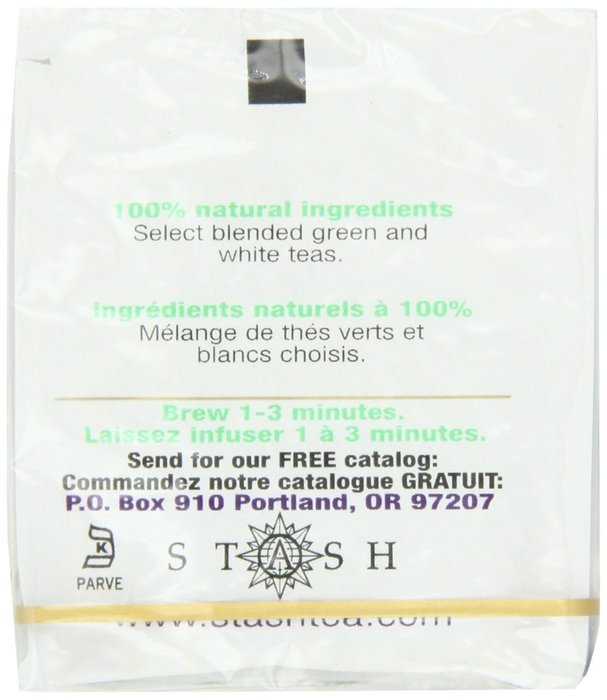 Stash Tea Ginger Peach Green Tea, 10 Count Tea Bags in Foil (Pack of 12) N34