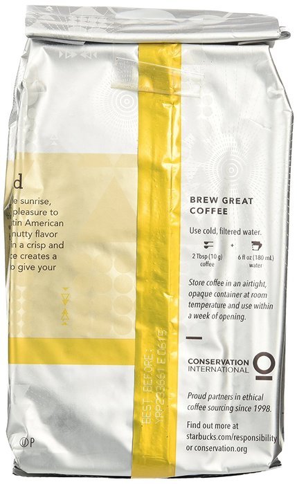 Starbucks Blonde Bright Sky Blend Coffee, Ground, 12 oz. Bag N2