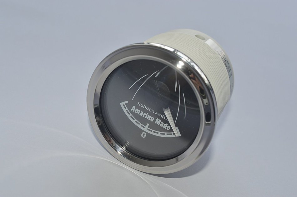 Amarine-made Rudder Angle Indicator Gauge Dc 12v/24v 52mm Stainless Steel for Car Boat N2
