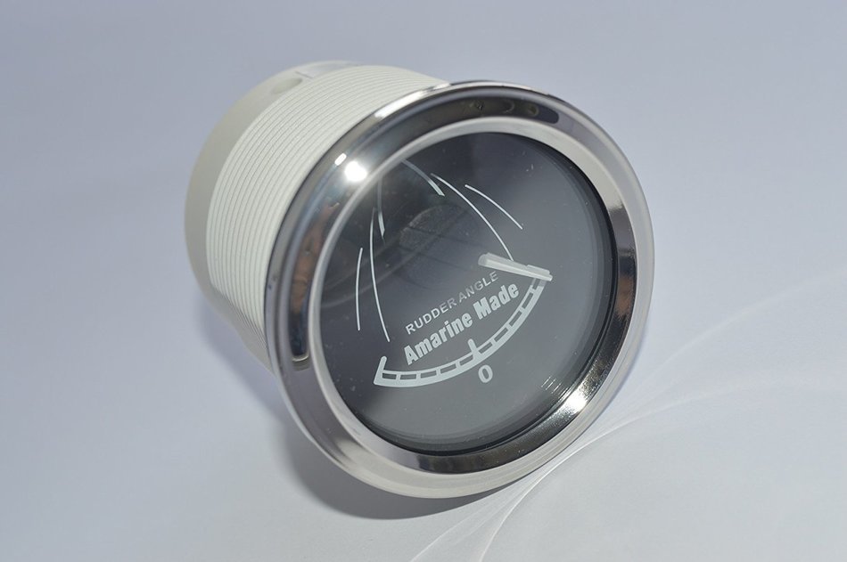 Amarine-made Rudder Angle Indicator Gauge Dc 12v/24v 52mm Stainless Steel for Car Boat N3