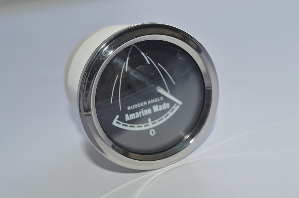 Amarine-made Rudder Angle Indicator Gauge Dc 12v/24v 52mm Stainless Steel for Car Boat N4