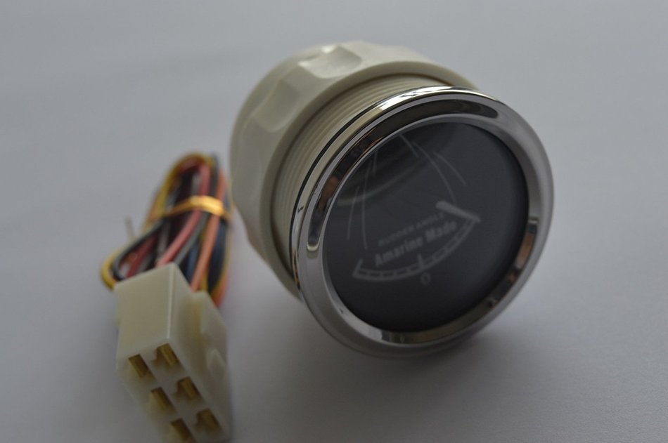 Amarine-made Rudder Angle Indicator Gauge Dc 12v/24v 52mm Stainless Steel for Car Boat N6