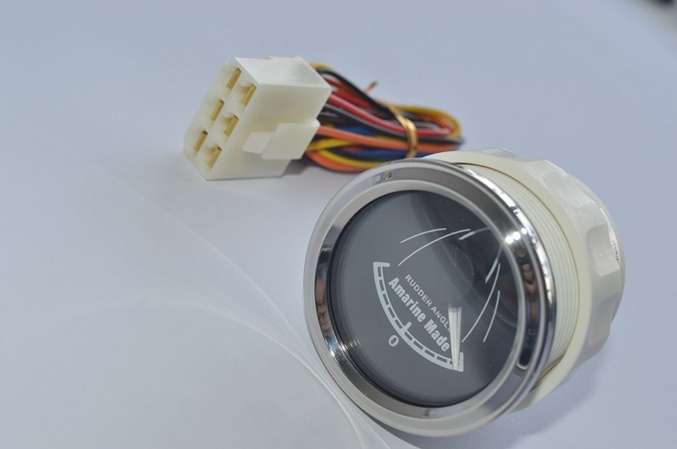 Amarine-made Rudder Angle Indicator Gauge Dc 12v/24v 52mm Stainless Steel for Car Boat N7