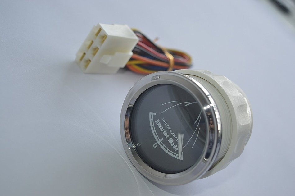 Amarine-made Rudder Angle Indicator Gauge Dc 12v/24v 52mm Stainless Steel for Car Boat N8