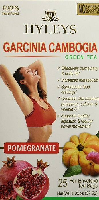 HYLEYS Tea Garcinia Cambogia Wellness Tea, Pomegranate, 1.32 Ounce