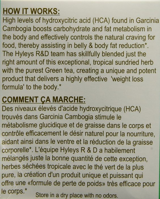 HYLEYS Tea Garcinia Cambogia Wellness Tea, Pomegranate, 1.32 Ounce N4