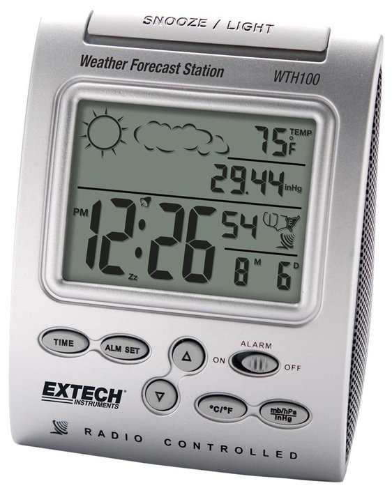 Extech WTH100 Radio Controlled Wireless Clock With Weather Station