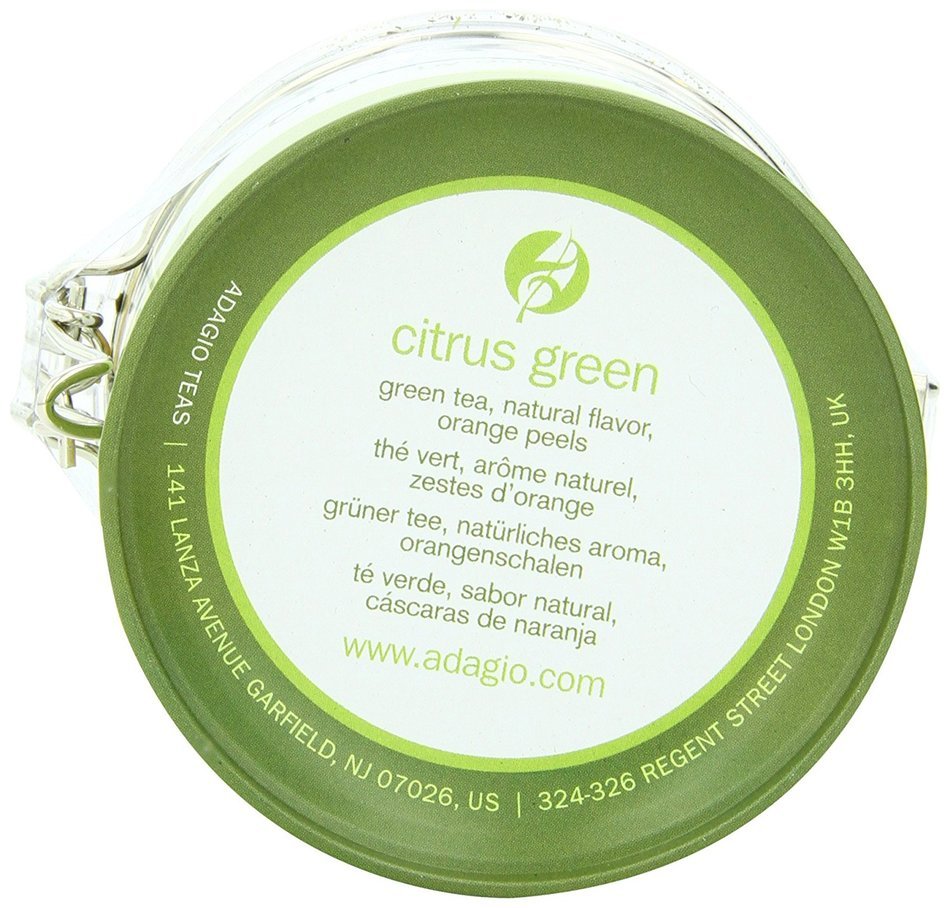 Adagio Teas Clear-Top Tin Green Tea, Citrus Green, 4 Ounce N3