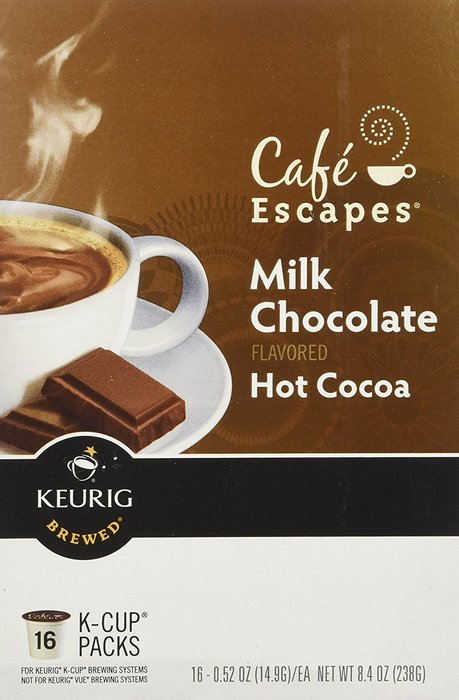 Cafe Escapes Milk Chocolate Hot Cocoa Keurig K-Cups, 16 Count N4